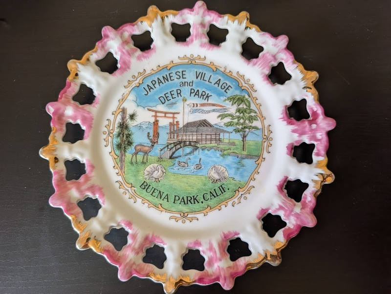 ~~ Vintage Japanese Village and Deer Park Buena Park, CA Trinket Tray/Plate ~~