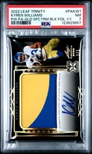 2022 LEAF TRINITY PLAYER WORN PATCH AUTO #PAKW1 KYREN WILLIAMS 1/1 PSA 7