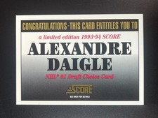 1993-94 Score Hockey NHL #1 Draft Choice Card Redemption #NNO Alexandre Daigle