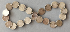 Vintage Bracelet  with 20 silver coins Wilhelmina Dubbeltje