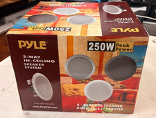 Pyle PDIC81RD In-Wall/In-Ceiling 8'' 2-Way Speakers - White, Pack of 2