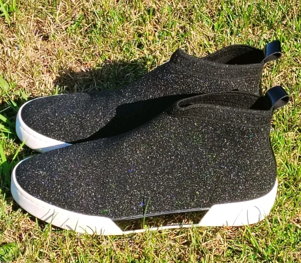 Damas Michael Kors Grover Brillante Negro Metálico Sin Cordones Botines Zapatos 9m Usados en Excelente Condición Foto 2 de 4