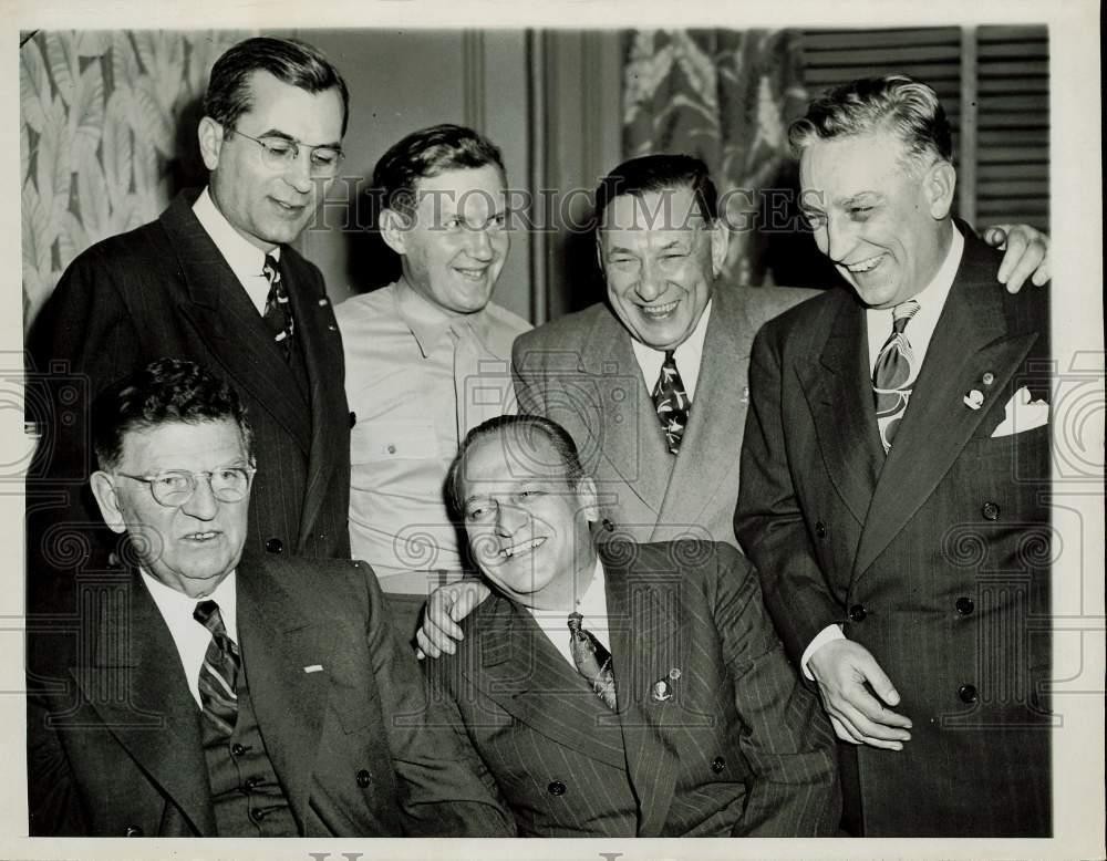1944 Press Photo Mayor Edward J. Kelly & officials celebrate election, Illinois