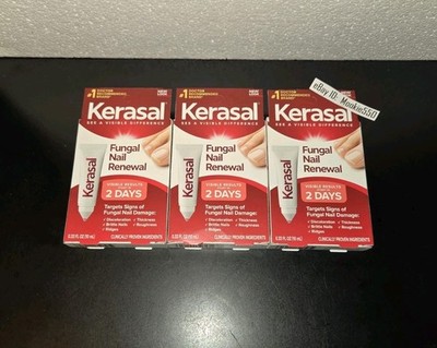 3 Box Lot Kerasal Fungal Nail Renewal 0.33 oz (10mL) 2 DAYS FORMULA! New Design!