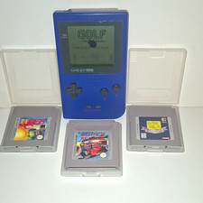 Nintendo Game Boy Pocket Blue Handheld Console Bundle w/4 Games & 3 Cases Tested