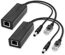 2-Pack Poe Splitter 12V DC 5.5X2.1Mm, Poe to 12V DC Power Ethernet Adapter