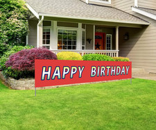 Large Happy Birthday Banner  Giant Bday Party Sign  Huge Birthday Outdoor Deco