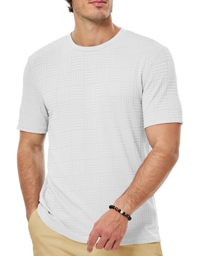 Mens Fashion T Shirts Summer Beach Short Sleeve Tee Casual Textured Nice Shir...