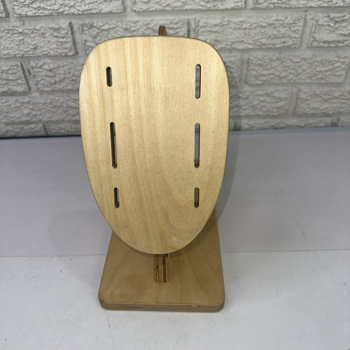 Unique Missing Digit Wood Shop Natural Wood Spartan Warrior Knife Block - Picture 2 of 4