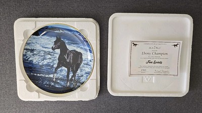 Danbury Mint Ebony Champion Lesley Harrison Free Spirits Collection Pferdeteller