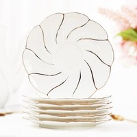 Keramik-Untertassen 15Cm Weiß Goldrand Porzellan FüR Tee Kaffeetassen Geschenk