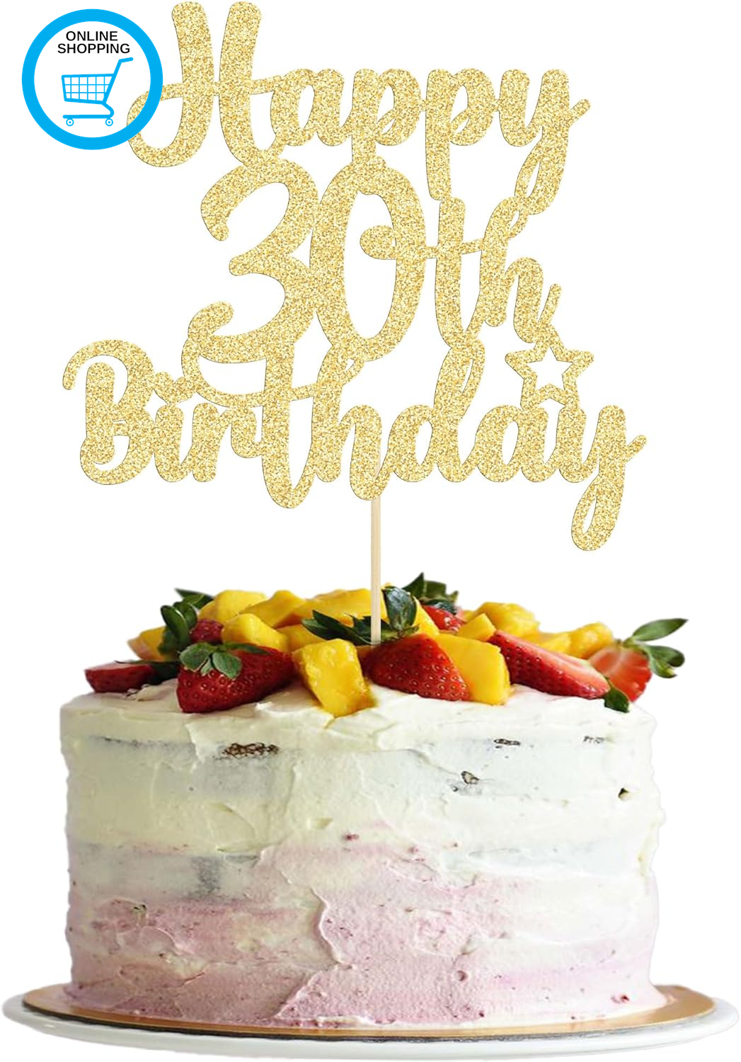 Happy 30Th Birthday Cake Topper - Glitter '30 & Fabulous' Pick for Celebrating A