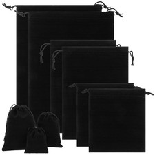 6 Pcs Small Drawstring Pouch, Black Velvet Bags, Mini Velvet Jewelry Pouches ...