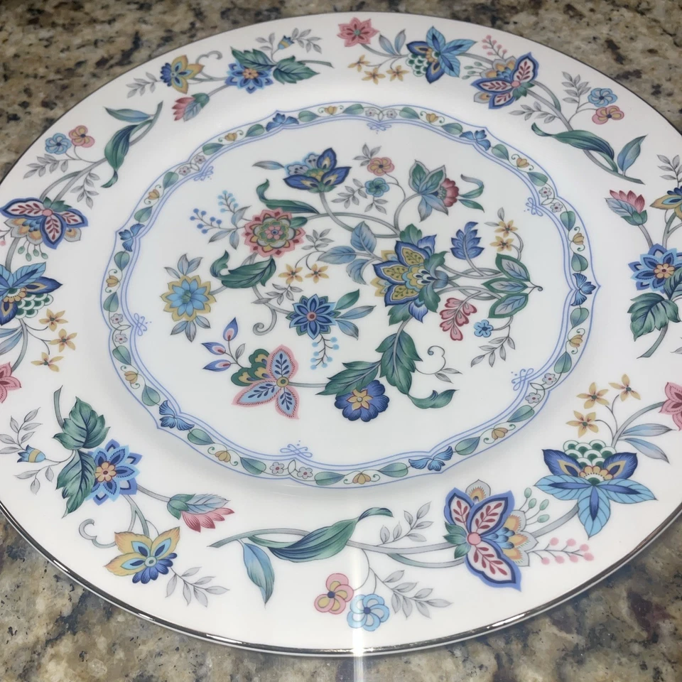 Juego de 2 platos y servidores de porcelana Andrea by Sadek INDIA GARDEN Foto 2 de 4