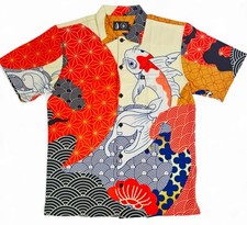 Tachuntfish THF Mojito Oriental Koi Button Up Shirt Mens Large Original Fit