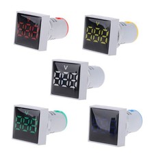 22mm Square Voltmeter AC 20-500V Volt Meter Panel LED Digital Voltage Indicator