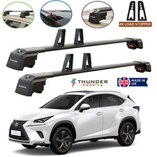 Roof Racks Crossbars For Lexus Nx 2015-2021 Black Aluminum Lockable 4X Stopper