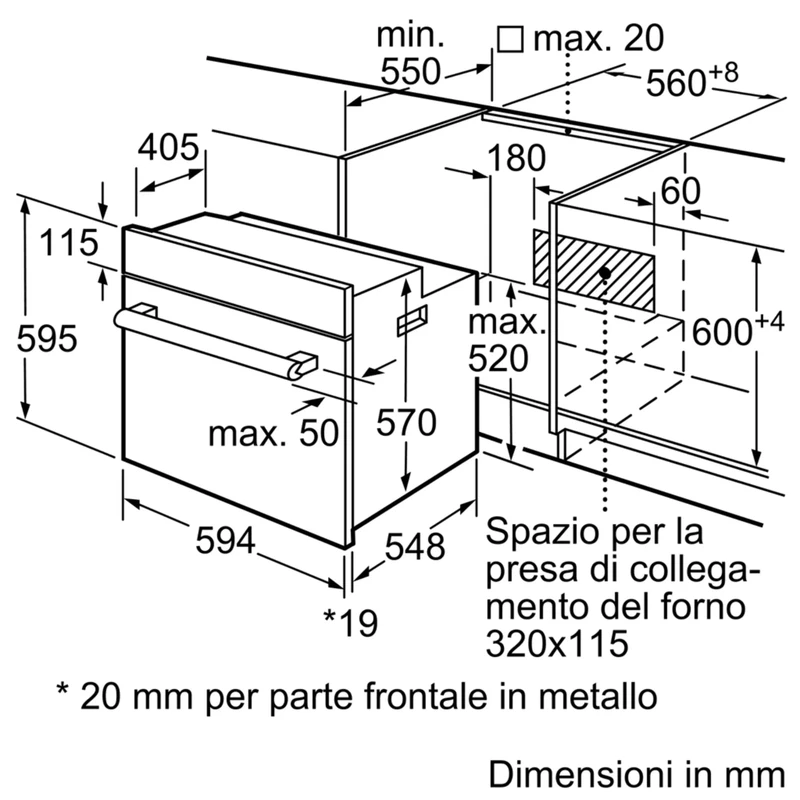 Forno Elettrico Incasso Ventilato Bosch HBF011BR0 Serie 2 66 Litri Classe A, fotografia 7 di 9