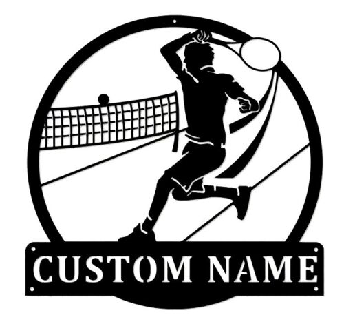 Personalized Tennis Player metal Name Sign Home Club Decor Decorative Wall Art
