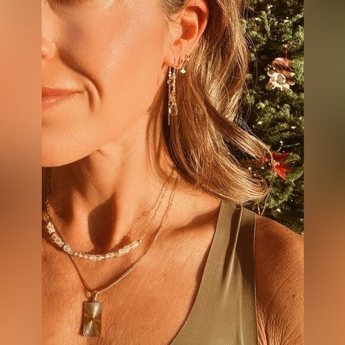 Stunning Citrine Earrings Threader Earrings Gemstone Jewelry Non-tarnish Gold - Picture 12 of 12