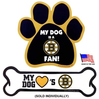 All Star Dogs Boston Bruins Car Magnets - Bone