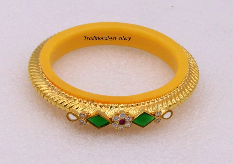 ORO AMARILLO 22KT FABULOSO BRAZALETE NOVIAS PERSONALIZADO TRIBAL KANGAN BA32 Foto 4 de 4