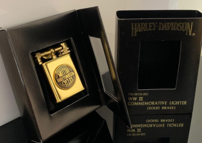 HARLEY DAVIDSON RARE VINTAGE WWII SOLID BRASS TRENCH LIGHTER H. D.