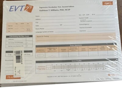 EVT-2 Record Forms Expressive Vocabulary Test 2 MSRP $73  {NIP-Qty.25}