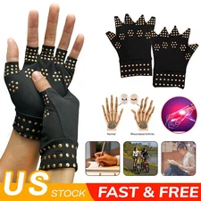Copper Arthritis Gloves Compression Hand Support Carpel Tunnel Joint Pain Relief