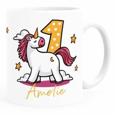 Kindertasse Kunststoff Einhorn Alter Name personalisierbar Namenstasse für