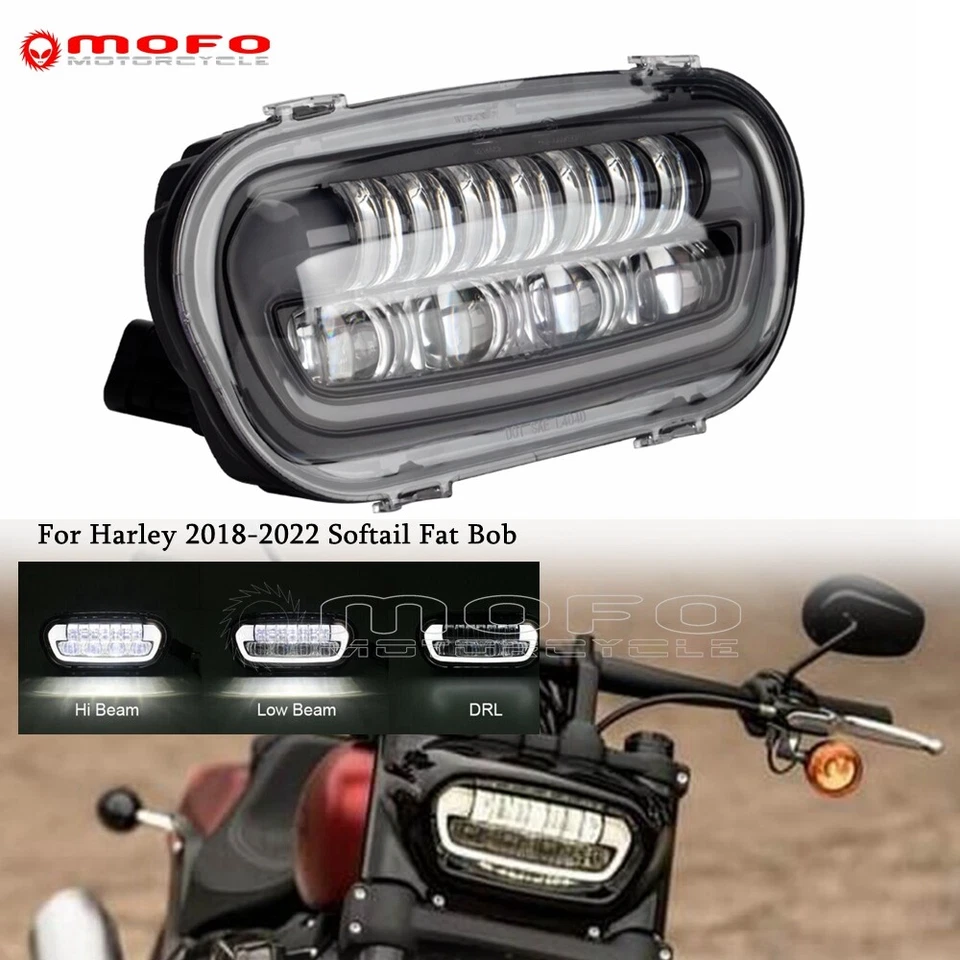 Faro LED DRL haz alto/bajo para Harley Softail 114 FXFBS Fat Bob FXFB 2018-2022 Foto 3 de 4