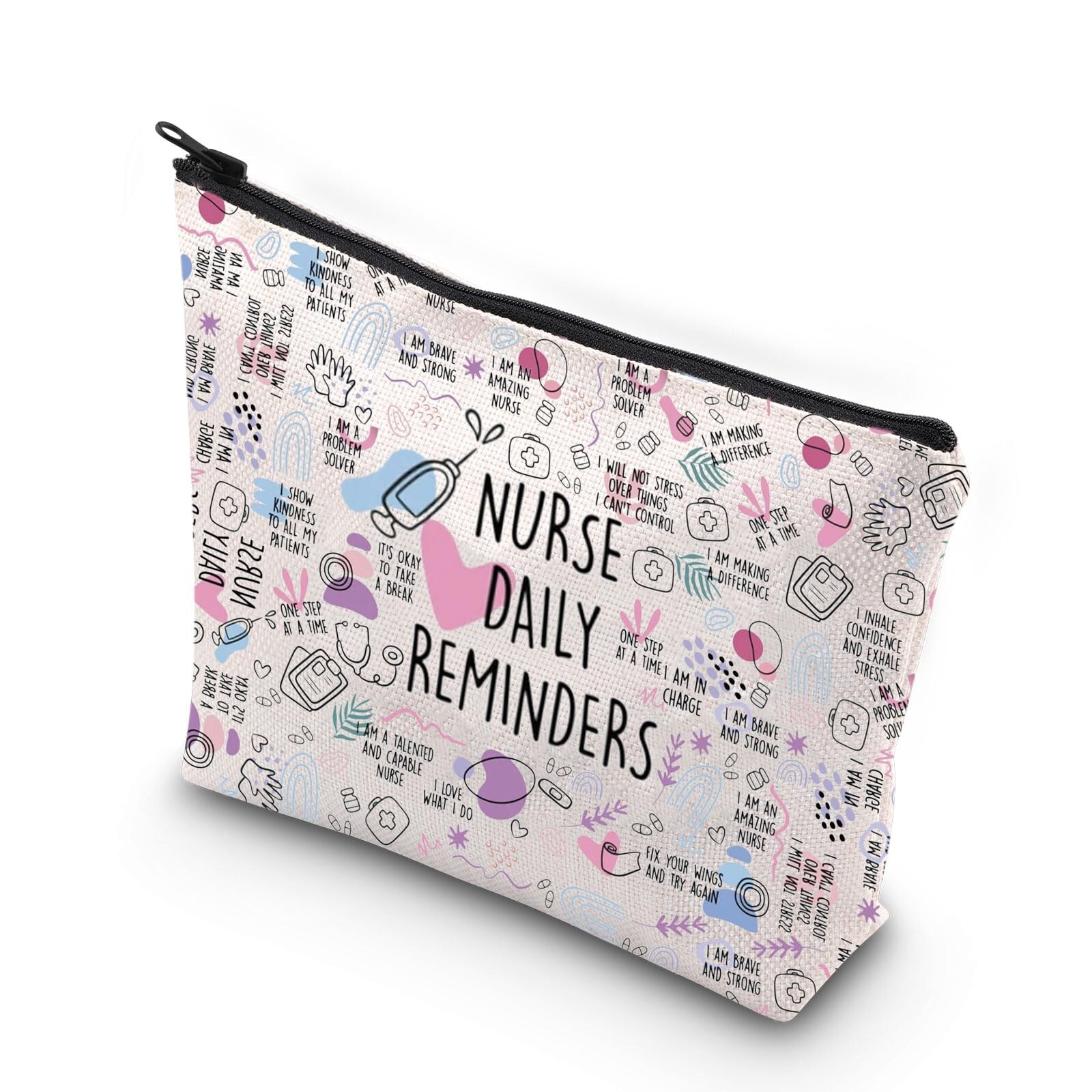 Inspirational Nurse Gift Zipper Pouch for Makeup & Daily Essentials