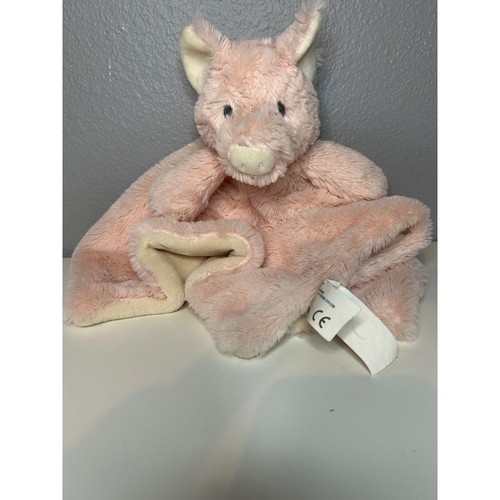 Pink Bunny Security Blanket Lovey Baby Comfort Plush Soft Toy