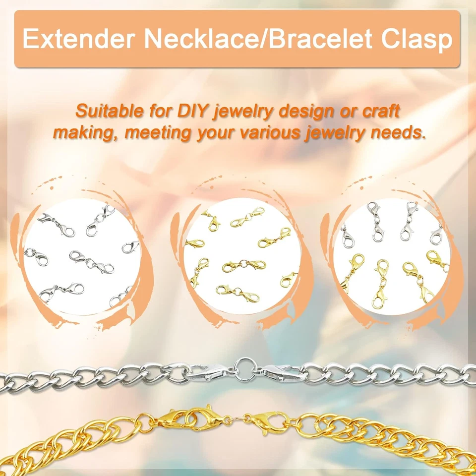 8 Pcs Lobster Clasp Extender 1 Inch Jewelry Clasps for DIY Jewelry Making - Image 3 of 4