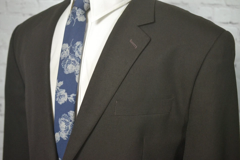 Croft & Barrow Hombres Marrón REG FIT 2 Botones Abrigo Deportivo Blazer Chaqueta TALLA 46R Foto 2 de 4