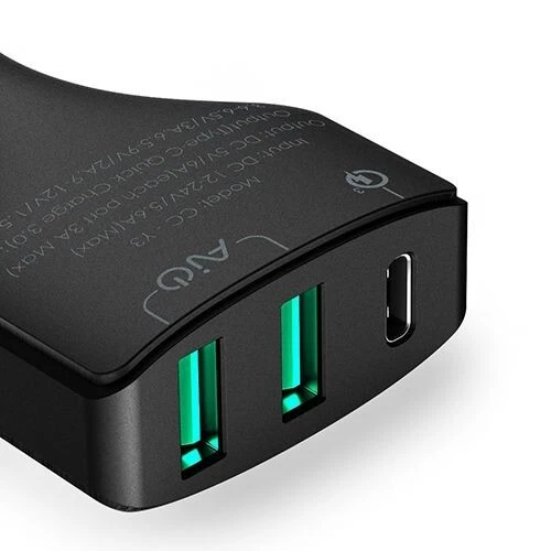 AUKEY CC-Y3 Car Charger with USB C Port & Dual AiPower Ports Qualcomm Certified - Image 4 of 4