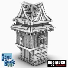 2 Story Shack - Small Terrain - Woodland Home - Village House - Corner Tower