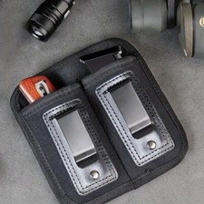 Tactical Double Magazine Pouch Holster Concealed Carry IWB Mag Flashlight Pouch