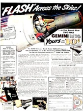 Space Rocket Kid Toy 2 Man Capsule 10 Cents Ad on Magnet 2.5" x 3.5" Laminated