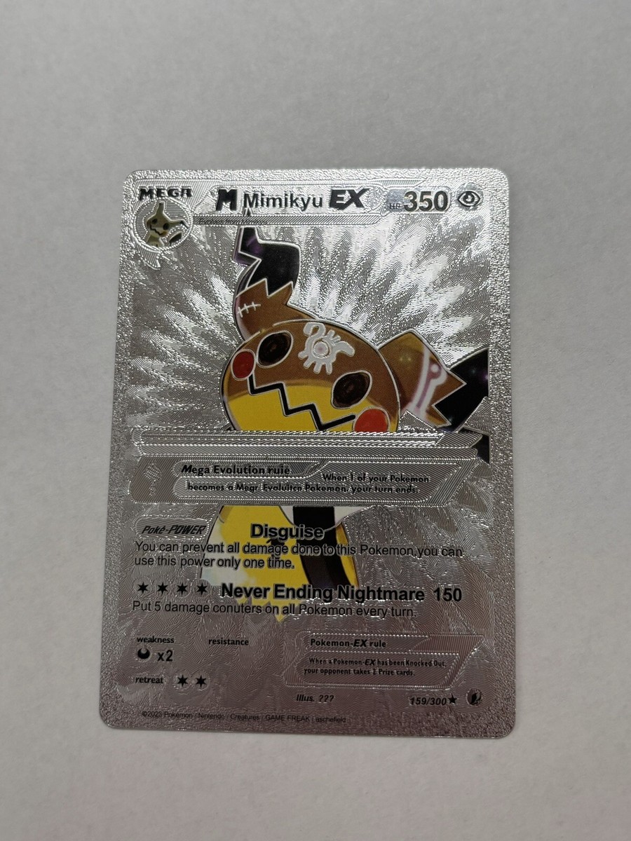 Mega M Mimikyu Ex Silver Foil Fan Art Display Card Hp350 NM Mega M Mimikyu Ex Silver Foil Fan Art Display Card Hp350 NM