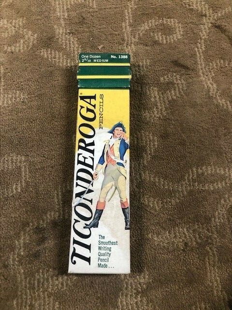 Vintage Ticonderoga #1388 No 2 Soft Pencils, 1 Dozen Box, USA Made, NIB-image