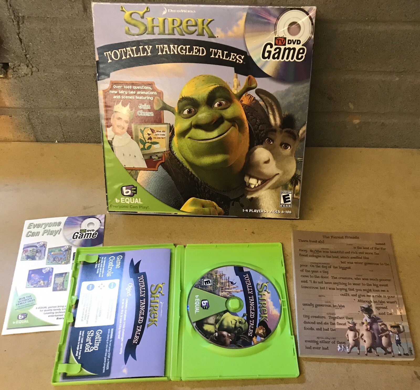 SHREK TOTALLY TANGLED TALES DVD GAME BEQUAL 2005 COMPLETE eBay