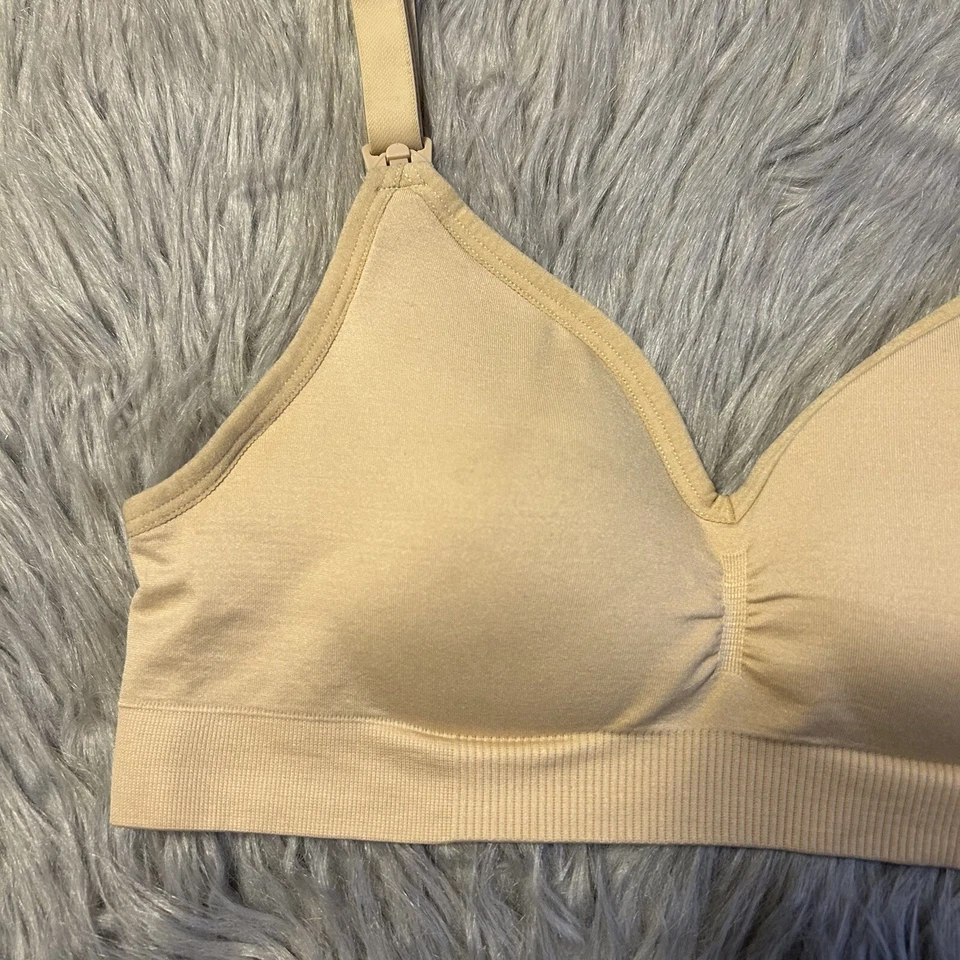 Hofish Wireless Nursing Bra Womens Size Small Beige Maternity Wirefree - Image 2 of 4