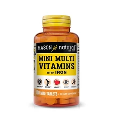 Mason Natural Daily Multiple Vitamins with Iron - Overall Health, 100 Tablets