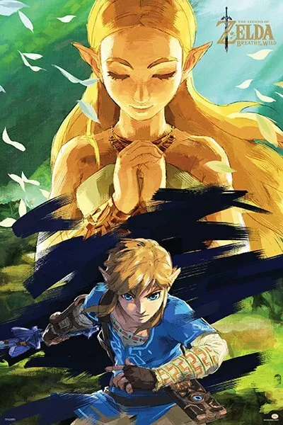 ZELDA LINK BOTW 24X36 POSTER FANTASY ACTION VIDEO GAME NINTENDO ADVENTURE  GIFT!!