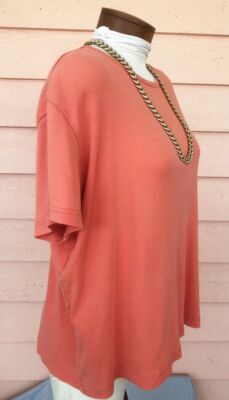 EDDIE BAUER Super Soft T-Shirt Sz XXL TALL Coral-Orange EASY CARE Cool Comfort