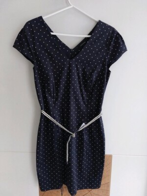 Etuikleid KLEID von COMMA Gr. XS 34 Bürokleid m. Gürtel Minikleid dunkelblau Top