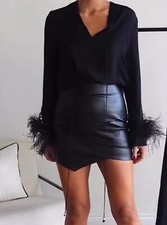 ZARA NEW COLLECTION BLOUSE WITH FEATHER 9075/530 size XS 