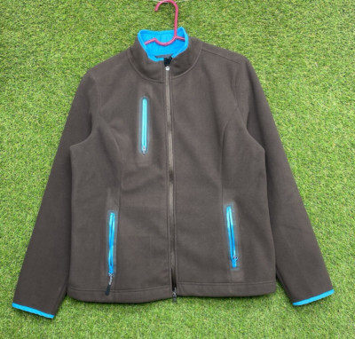 Zero Restriction Jacket Mens Large L Blue Tour Series Fleece 1/4 Zip Golf Logo