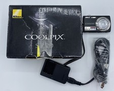 Nikon COOLPIX S220 Bundle 10MP Digital Camera  Black  Tested OEM Battery